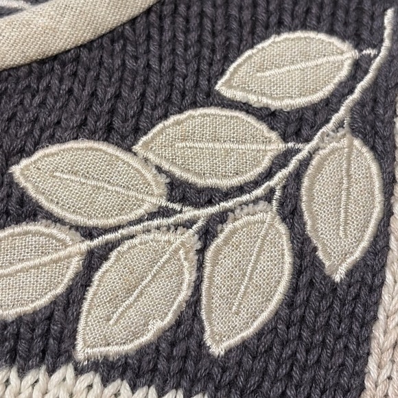 VTG Orvis Women's Patchwork Leaf Knit Grandma Sweater Button Front Cottagecore S - Picture 16 of 16